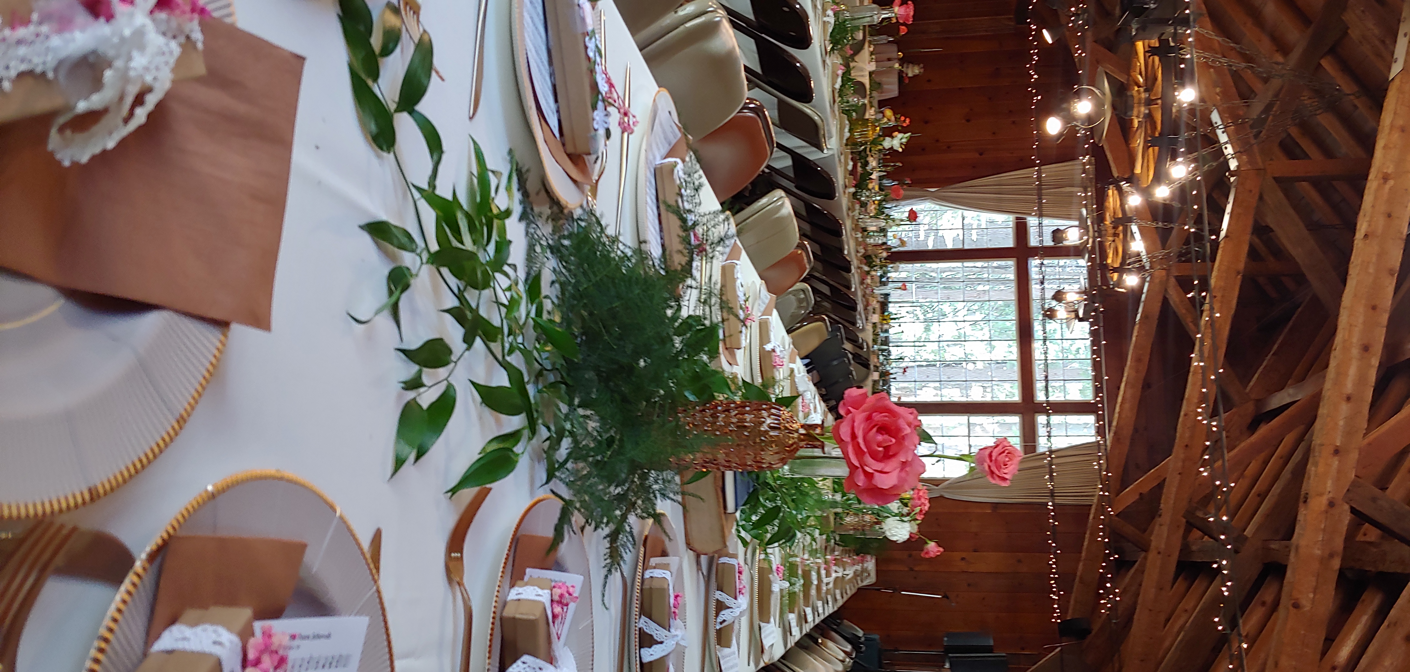 Photo of wedding tables at Jack Knight Hall